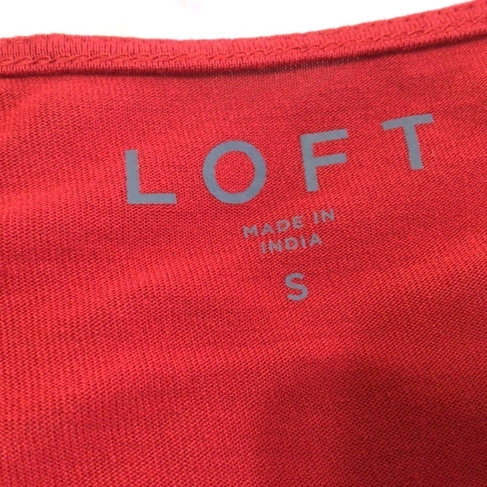 LOFT Short Sleeve Tie Front Top S - Picture 3 of 4